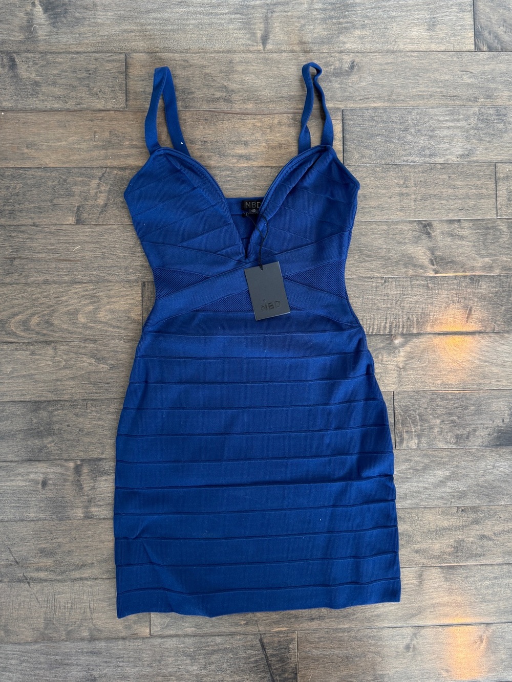 NBD Royal Blue Strappy Bandage Mini Dress